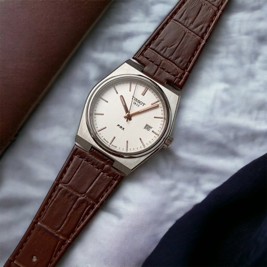 Brown Leather 12mm Watch Strap For Tissot PRX