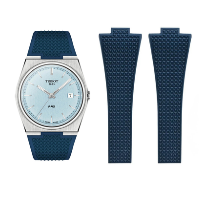 High Quality Cut to Size Strap for Tissot PRX Navy - With Luxury Butterfly Clasp