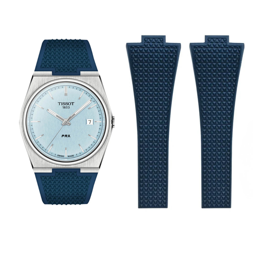 High Quality Cut to Size Strap for Tissot PRX Navy - With Luxury Butterfly Clasp