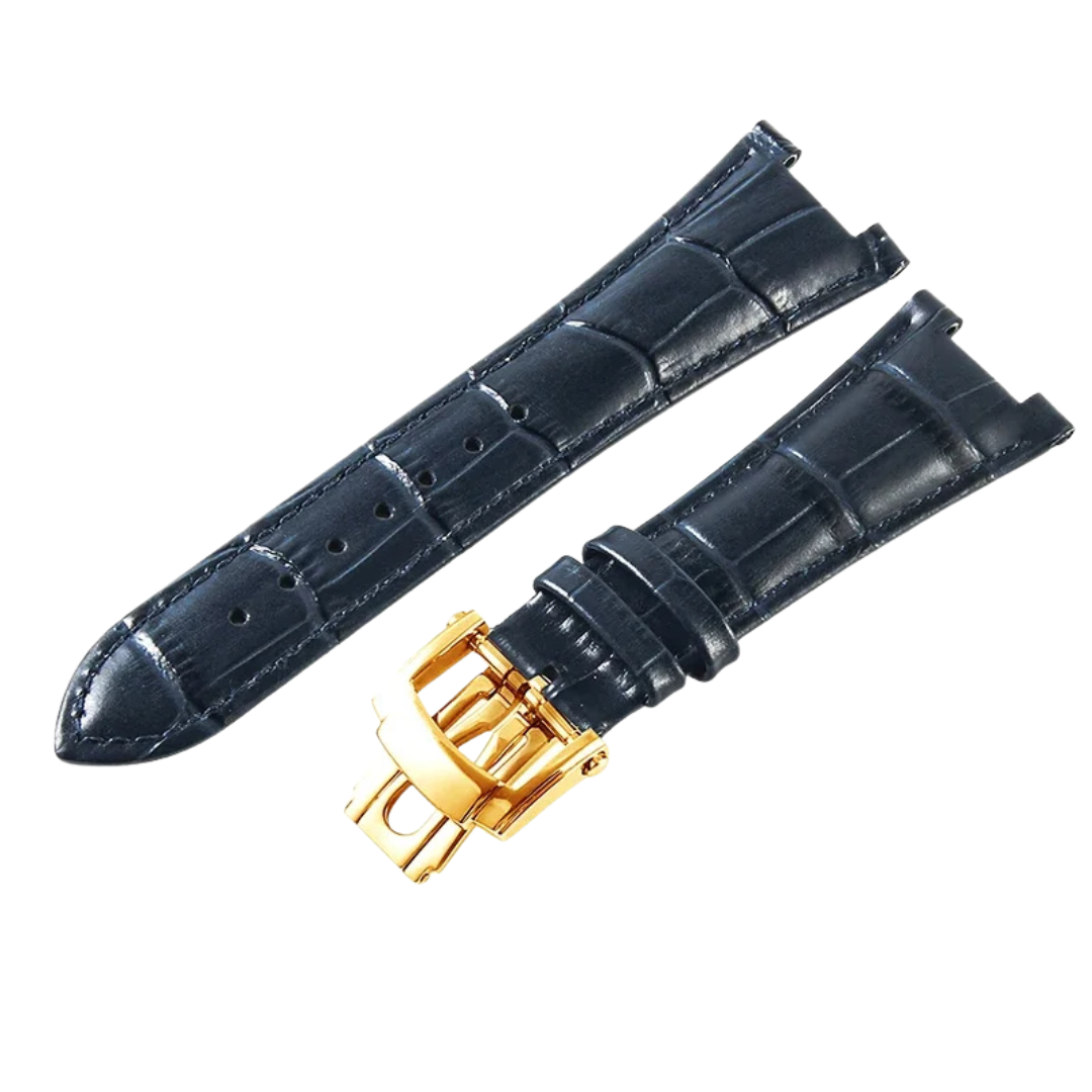 25mm Blue Cow Leather Strap for Patek Philippe Nautilus 5711/5712G