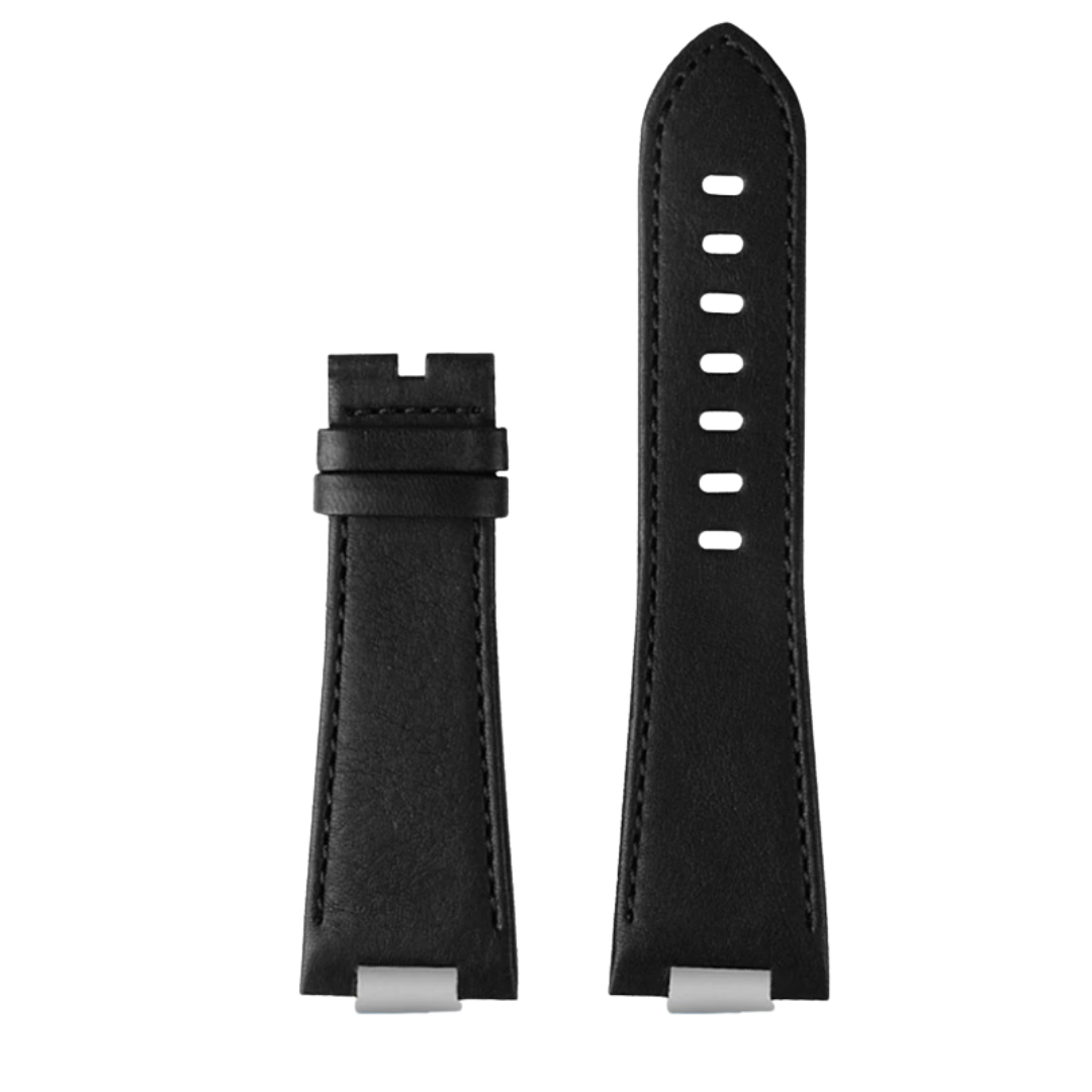 Black Leather 12mm Watch Strap For Tissot PRX