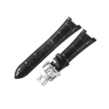25mm Black Cow Leather Strap for Patek Philippe Nautilus 5711/5712G