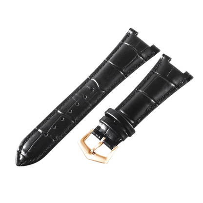 25mm Black Cow Leather Strap for Patek Philippe Nautilus 5711/5712G
