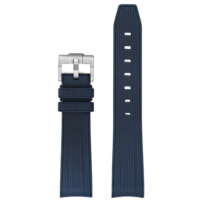 Navy Blue Silicone Rubber Strap for Omega X Moonswatch With Coloured Stitching