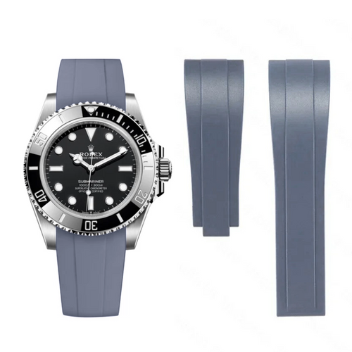 Oysterflex Style Strap for Rolex - High Quality Butterfly Clasp - Grey with Clasp