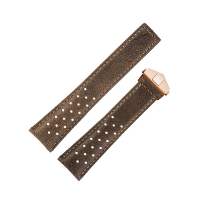 22mm Genuine Leather Strap for TAG Heuer Monaco – Folding Buckle – Men’s Watchband