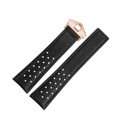 22mm Genuine Leather Strap for TAG Heuer Monaco – Folding Buckle – Men’s Watchband