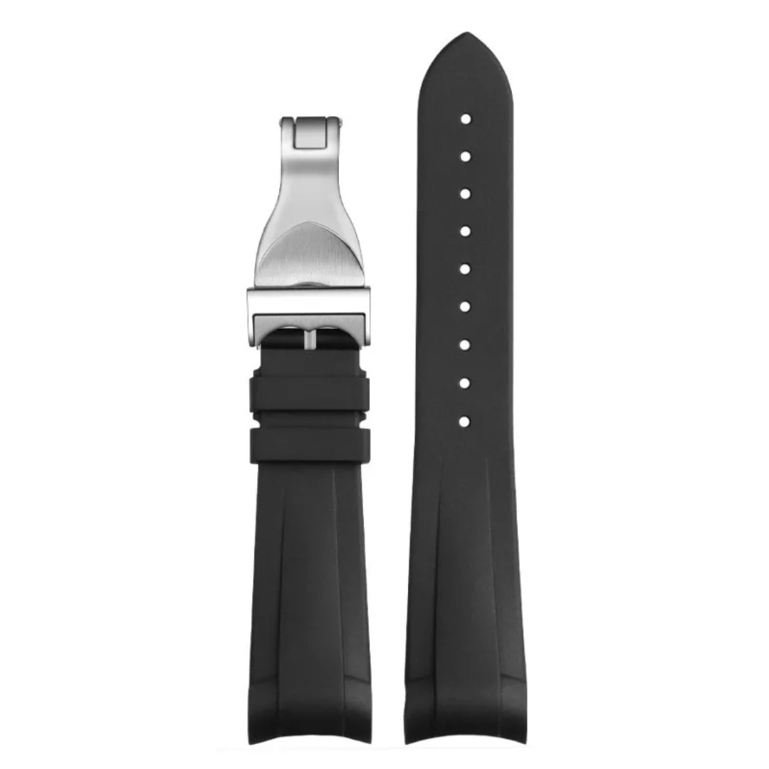 Matte Black Rubber Strap For Tudor