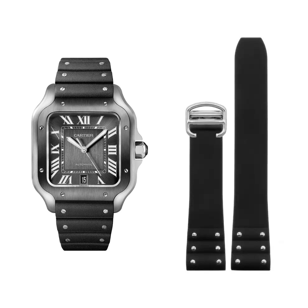 Onyx Black Santos Silicone Strap