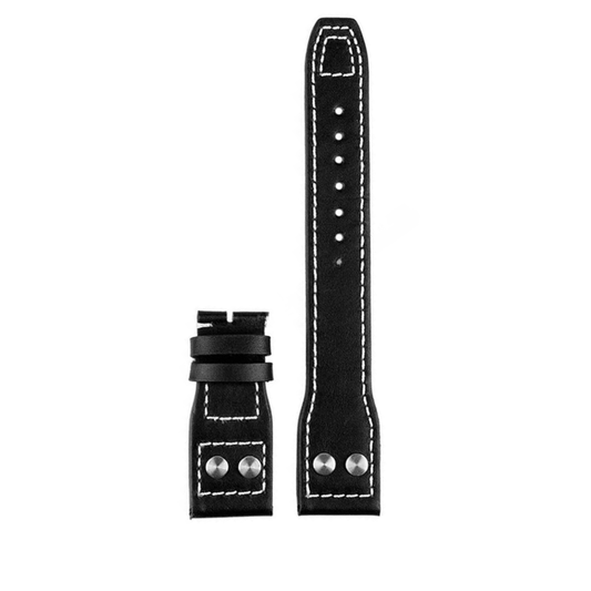 Space Black Cowhide Leather Strap For IWC
