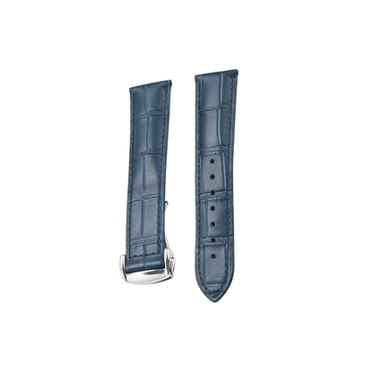 Genuine Leather Strap for Omega Seamaster & Speedmaster Blue – Folding Buckle