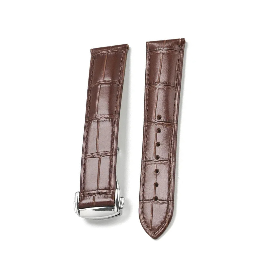 Genuine Leather Strap for Omega Seamaster & Speedmaster Brown – Folding Buckle