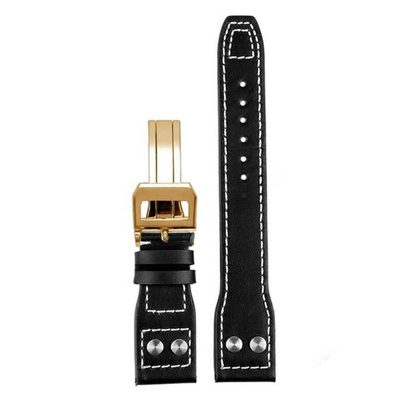Space Black Cowhide Leather Strap For IWC