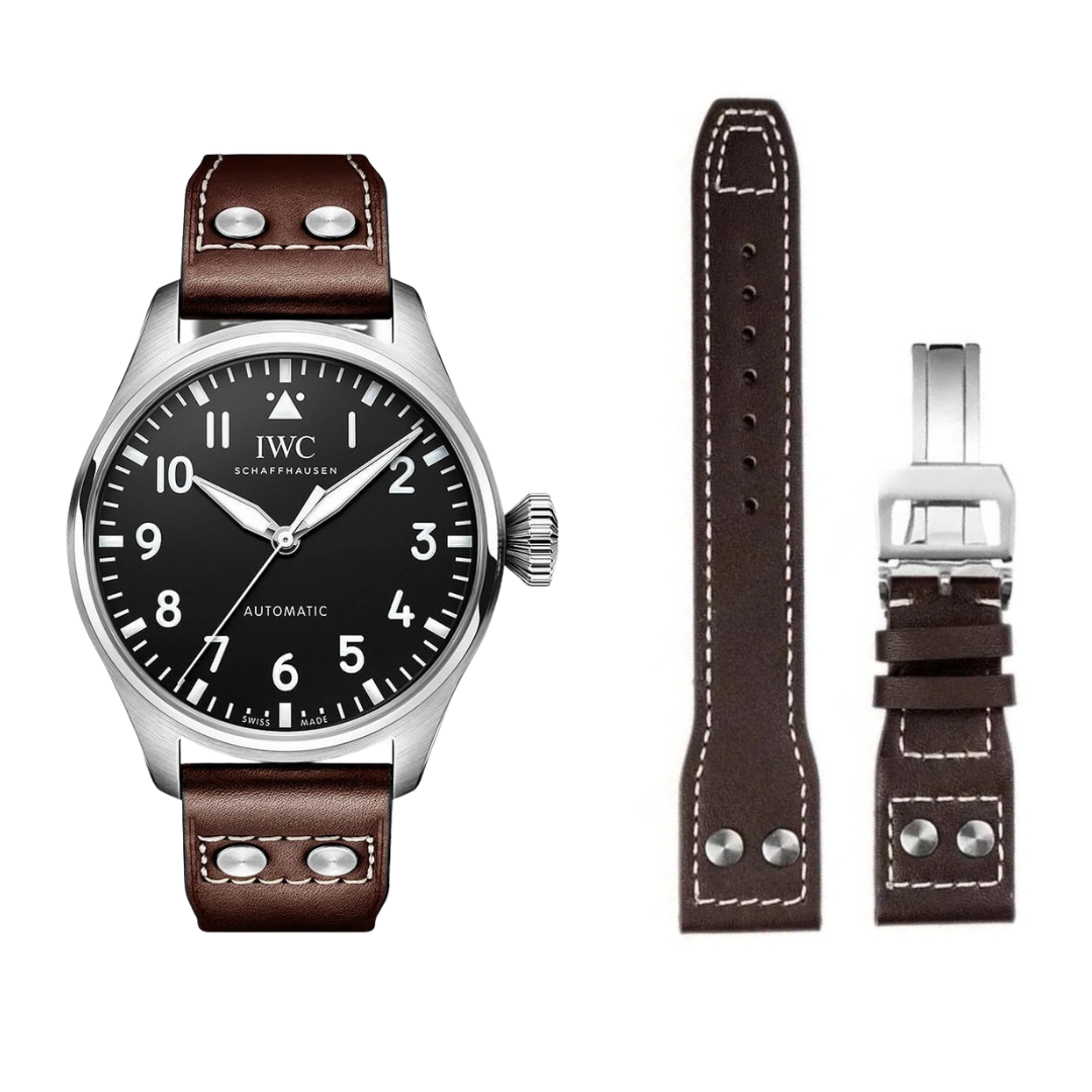Port Brown Cowhide Leather Pilot Strap