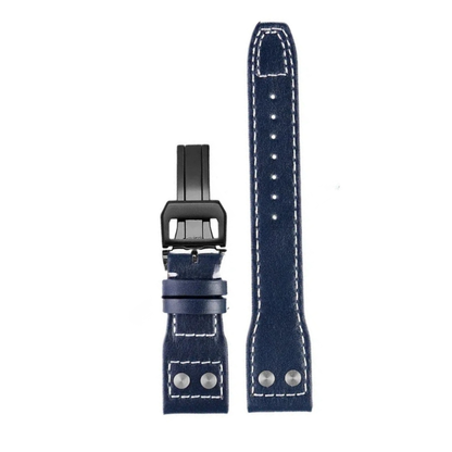 Midnight Blue Cowhide Leather Strap For IWC