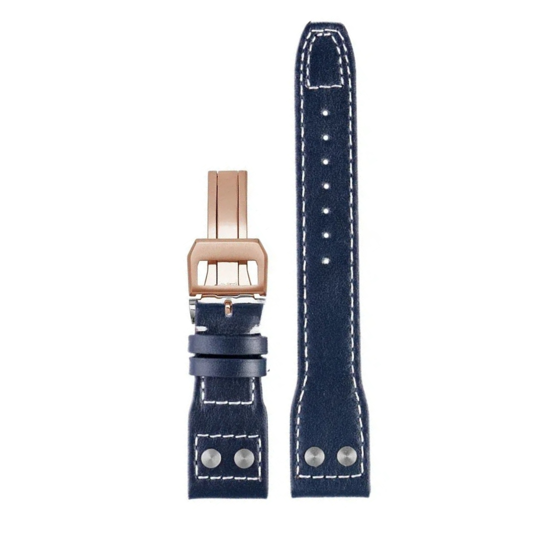 Midnight Blue Cowhide Leather Strap For IWC
