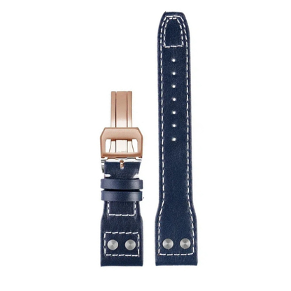 Midnight Blue Cowhide Leather Strap For IWC