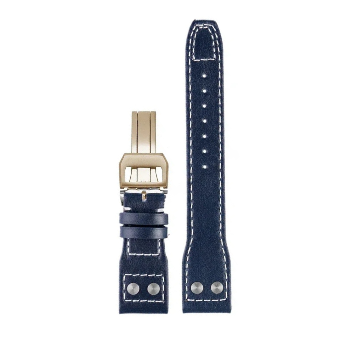 Midnight Blue Cowhide Leather Strap For IWC