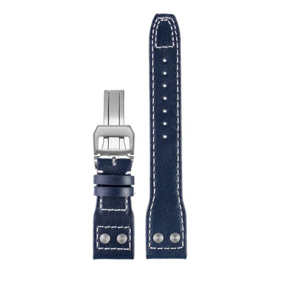 Midnight Blue Cowhide Leather Strap For IWC