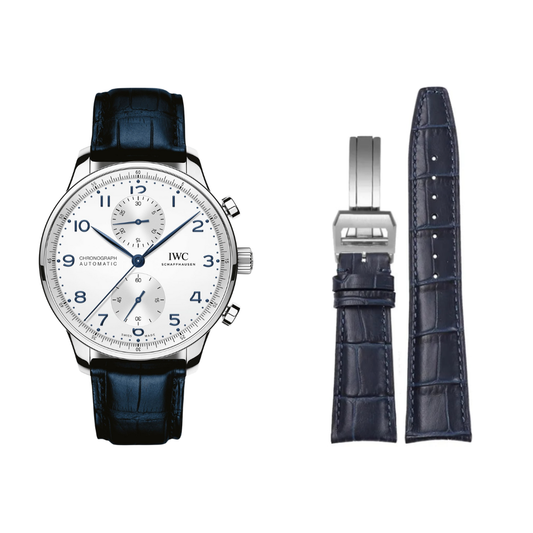 Ocean Blue Cowhide Leather Pilot & Portofino Strap