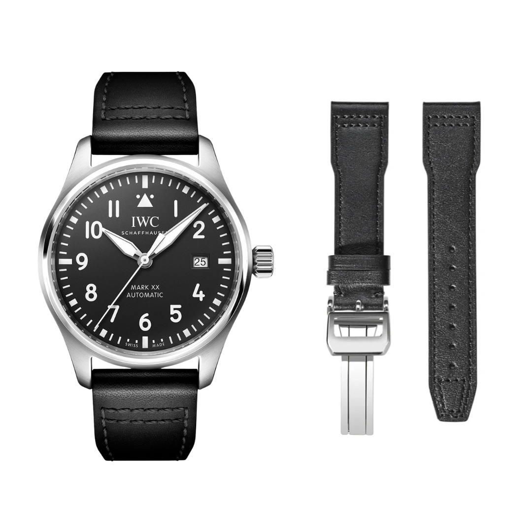 Nero Black Soft Cowhide Leather Pilot Strap