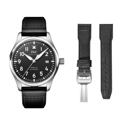Nero Black Soft Cowhide Leather Pilot Strap