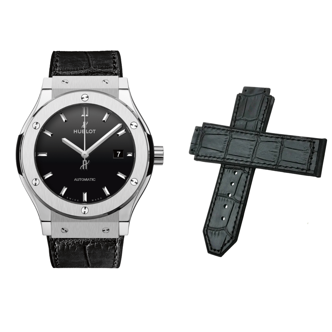 25x19mm Leather Strap for Hublot Big Bang – Black