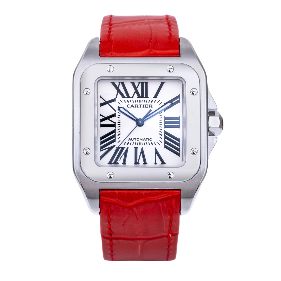 Racing Red Cowhide Leather Strap For Cartier