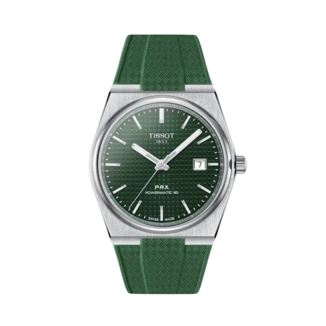 High Quality Cut to Size Strap for Tissot PRX Dark Green - With Luxury Butterfly Clasp