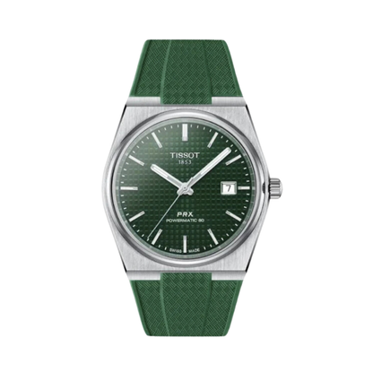 High Quality Cut to Size Strap for Tissot PRX Dark Green - With Luxury Butterfly Clasp