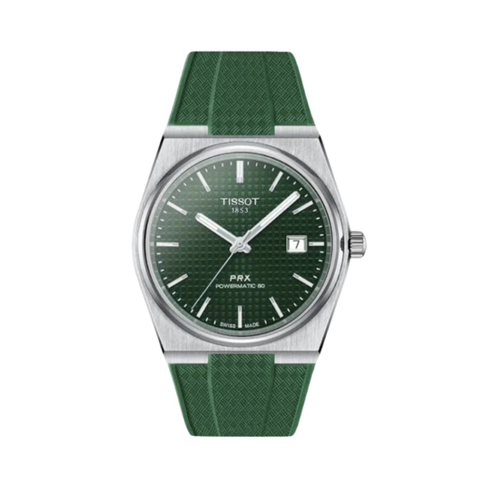High Quality Cut to Size Strap for Tissot PRX Dark Green - With Luxury Butterfly Clasp