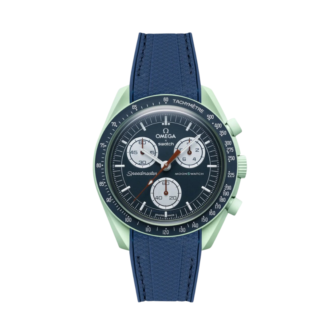 Blueberry Blue Silicone Strap For Omega X Moonswatch