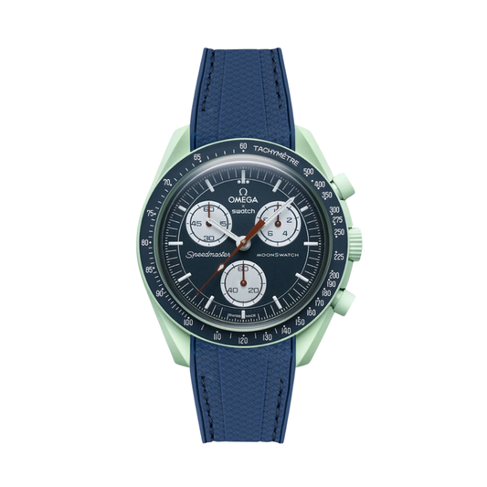 Blueberry Blue Silicone Strap For Omega X Moonswatch
