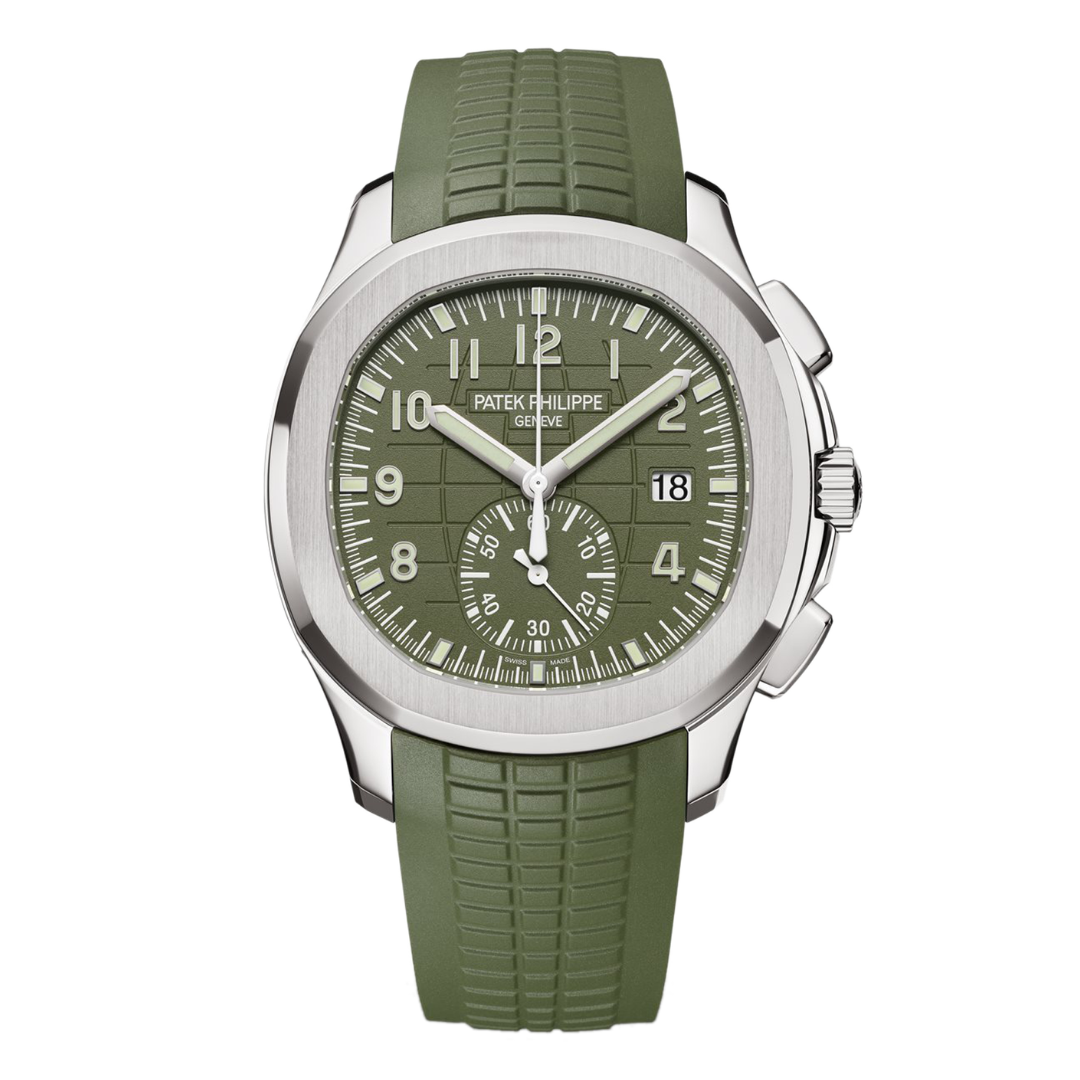 Khaki Green Silicone Rubber Strap For Patek Philippe
