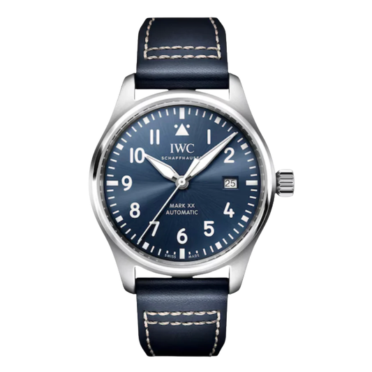 Blue & White Soft Cowhide Leather Pilot Strap