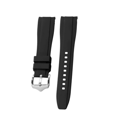 Black Curved Rubber Silicone Strap – Universal Fit
