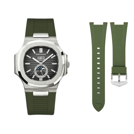 Green Rubber Silicone Strap for Patek Philippe