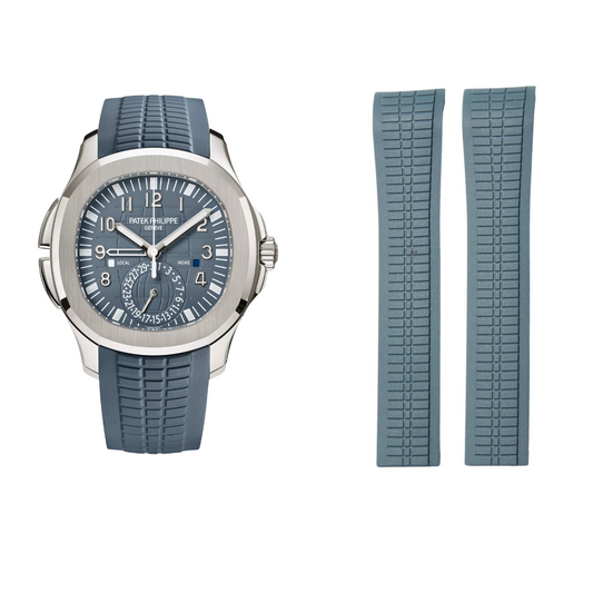 Grey Luxury Rubber Strap for Patek Philippe Aquanaut – Butterfly Clasp
