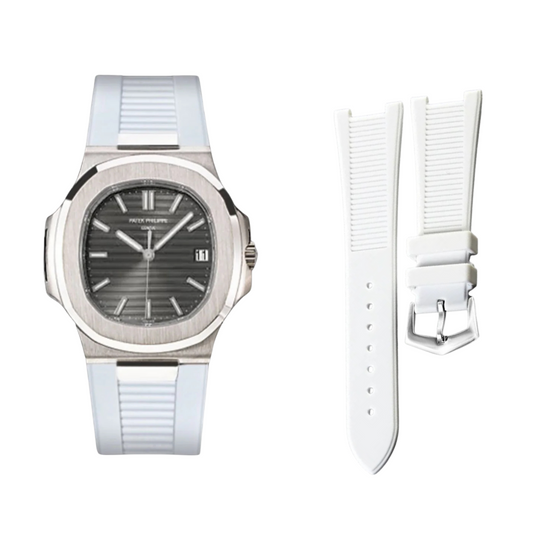 White Fluororubber Strap for Patek Philippe Nautilus Series