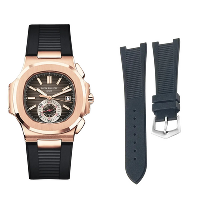 Black Fluororubber Strap for Patek Philippe Nautilus Series