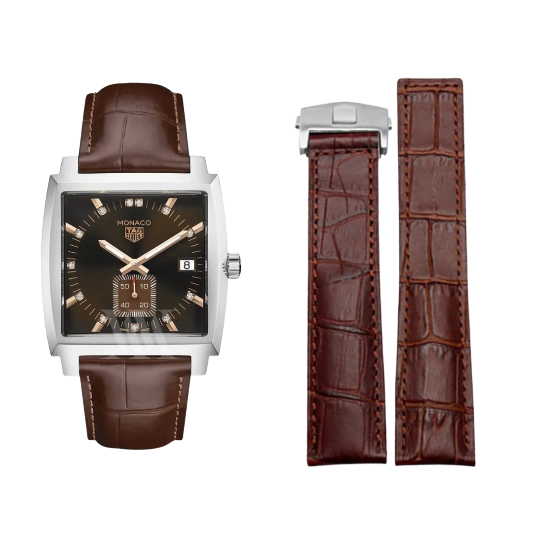 Brown Genuine Leather Strap for Tag Heuer – 19mm / 20mm / 22mm