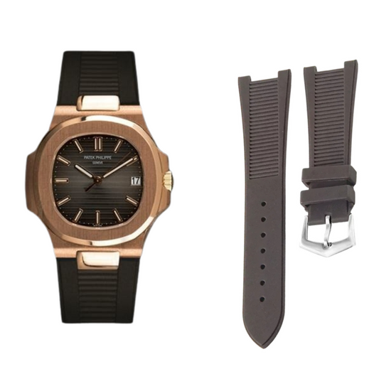 Brown Fluororubber Strap for Patek Philippe Nautilus Series