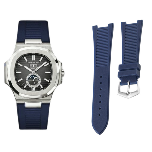 Dark Blue Fluororubber Strap for Patek Philippe Nautilus Series