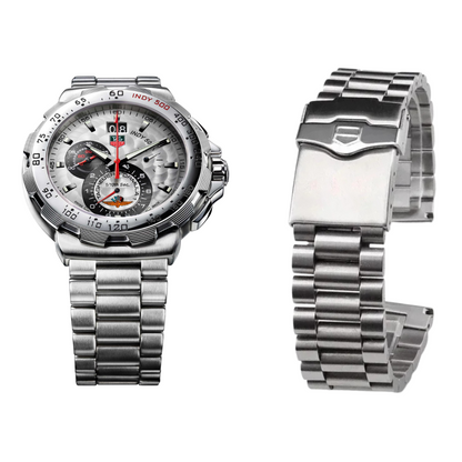 Solid Stainless Steel Watchband For TAG heuer F1 Watch Strap Flat End Push Button Deployment buckle Men's Bracelet 20mm 22mm