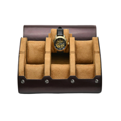 Luxury Leather Watch Travel & Storage Box 3-6 Slot – Brown – High Quality