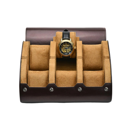 Luxury Leather Watch Travel & Storage Box 3-6 Slot – Brown – High Quality