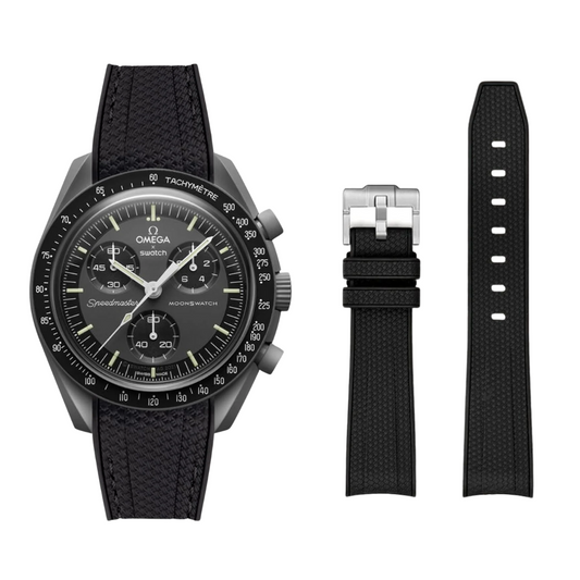 High Quality Rubber Silicone Strap for Moonswatch - With Coloured Stitching