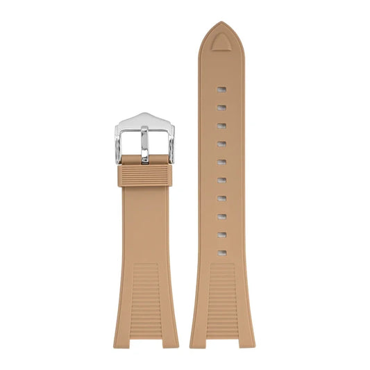 Light Brown Rubber Silicone Strap for Patek Philippe